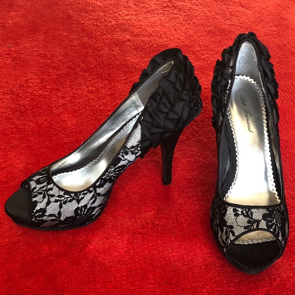 Black Lace Open Toe